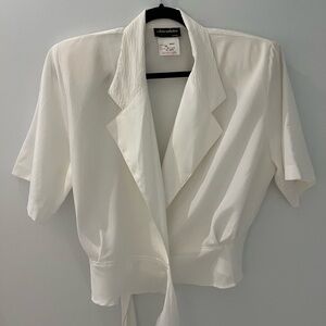 Vintage Chocolates Wrap Short Sleeve Blouse